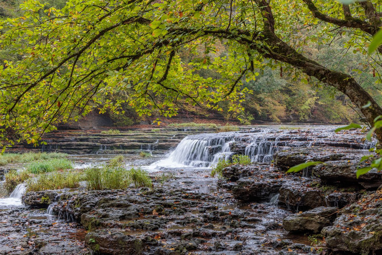 Falling Water Cascades in Burgess Falls State Park near Cookeville, Tennessee