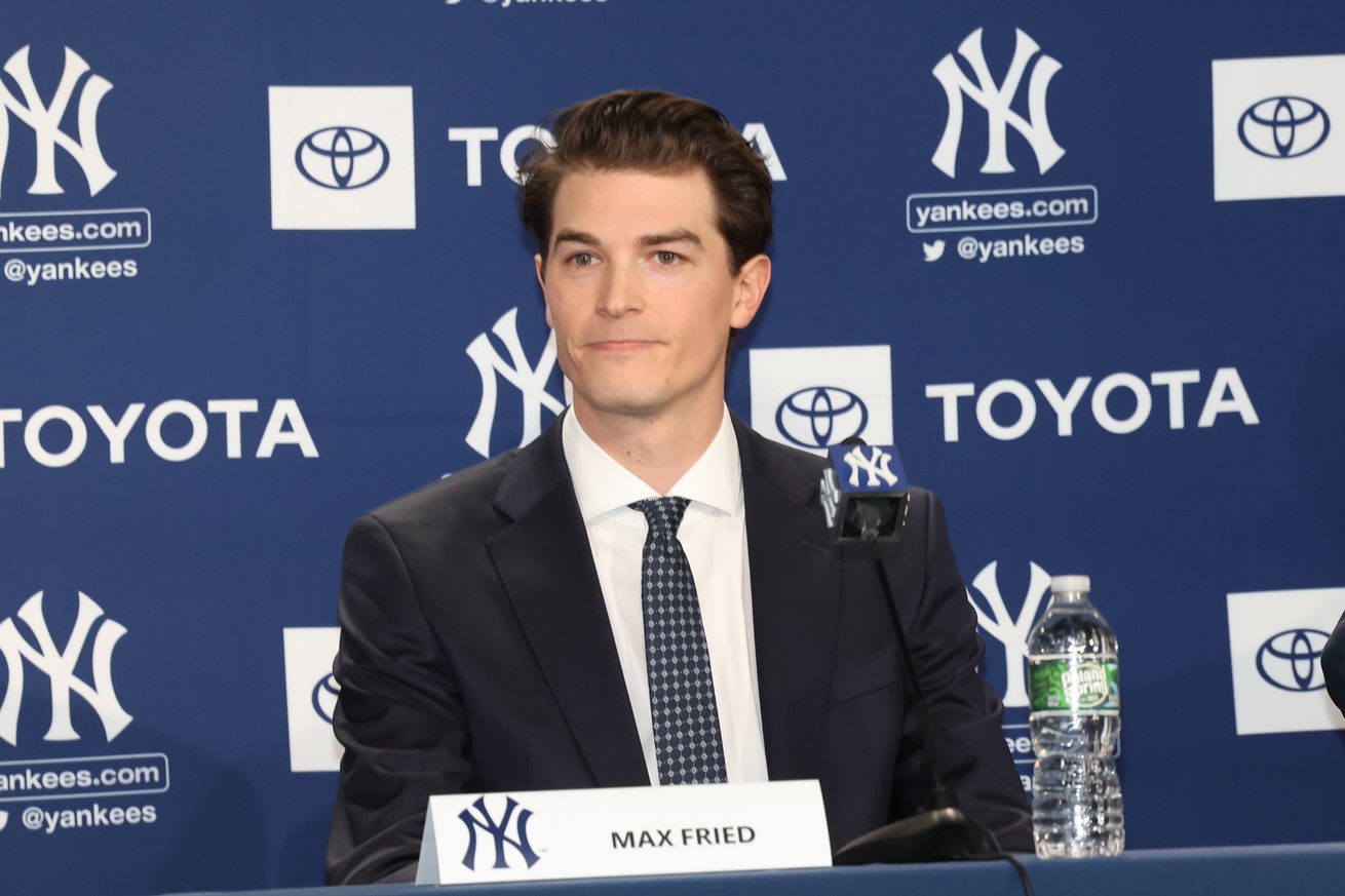 New Yankee pitcher Max Fried is introduced at Yankee Stadium in The Bronx